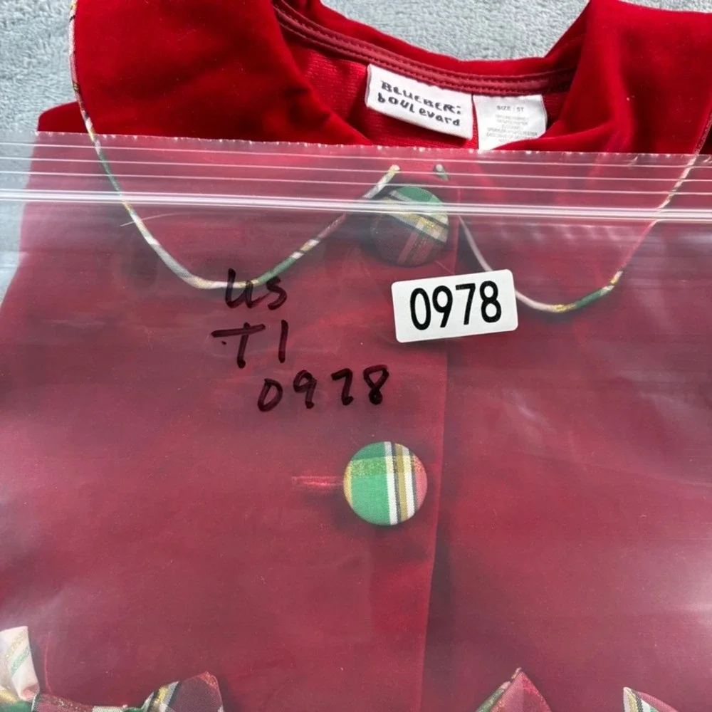 Blueberry Boulevard Girls Red Velvet Holiday Coat Dress Size 5T‎ EUC